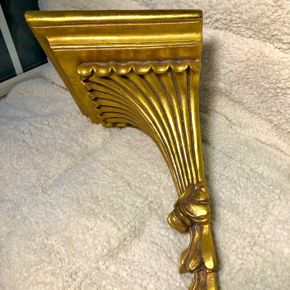 Joice Fluted Leaf Gold Wall Shelf (orig. $110)